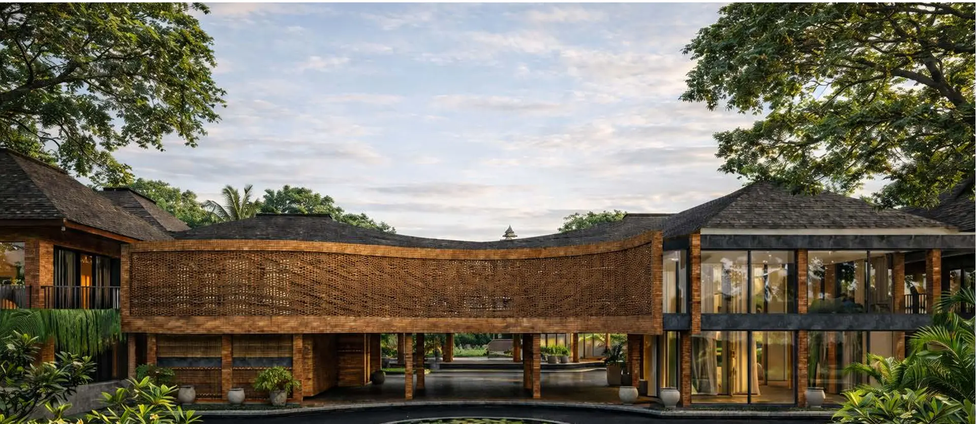 Arrival facade visualization for the Aksara Hotel lobby