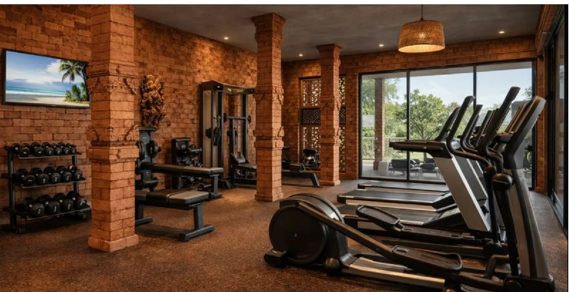 Gym visualization at Aksara Hotel