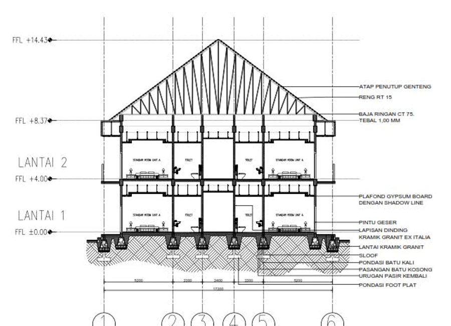 Selected standard room section for Aksara Hotel