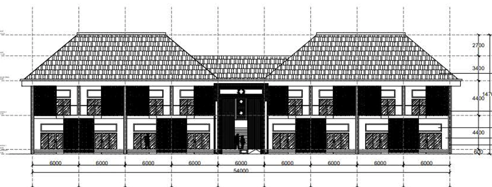 Selected superior room elevation for Aksara Hotel