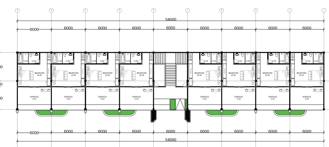 Selected superior room floor plan for Aksara Hotel