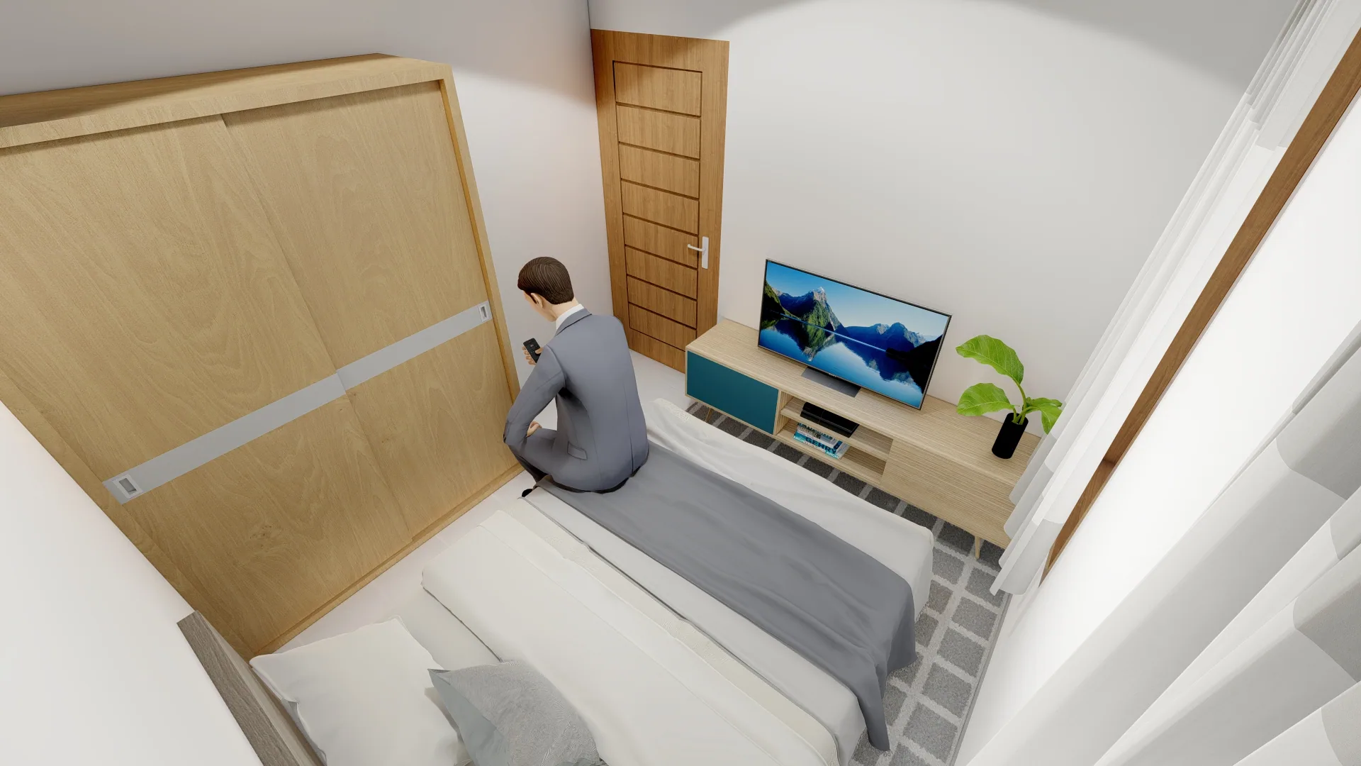 Bedroom interior in the West Denpasar Residence